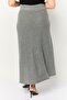 Women Knitted Straight Skirt, Grey - 2