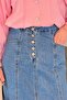 Button Detailed Cupped Hijab Denim Skirt Blue - 4