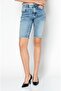 Women Washed Denim Shorts, Blue