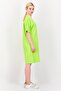 Women Graphic Print Shirt Dress, Lime Green - 3