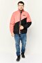 Men Two Tone Wind Breaker Jacket, Old Rose - 2