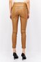 Women Petite Plain Faux Leather Skinny Pant, Brown - 3
