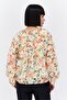 Women V-Neck Long Sleeve Floral Print Blouse, Ivory Combo - 3