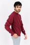 Men Sportswear Fit Long Sleeve Outdoor Sweatshirts, Maroon - 2