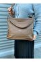 5 Compartment Soft Leather Large Size Double Strap Shoulder and Shoulder Bag 1379 - 3