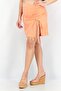 Women Ruched Tie Detailed Mini Skirt, Orange - 4