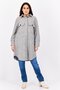 Women Houndstooth Print Trench Coat, Multicolour - 4