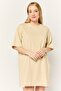 Women Embroidered Logo Shirt Dress, Beige