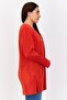 Women V Neck Long Sleeves Mini Pleated Tunic Top, Orange - 2
