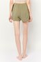 Wome Solid Pull On Shorts, Olive - 2