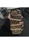 iPhone 16 Pro Compatible Case Vintage Leopard Pattern Striped Metallic Button Camera Edge Protrusion - 4