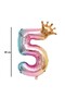 Balloon, Flippy, Gradient Number, 80 cm, , Crown, Number 5 - 6