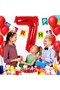 Balon, Flippy, Cifra, Model 7, 40 cm, , Rosu - 5