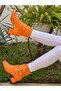 Ellas Orange Suet Buckle 5 cm Heel Sandals Summer Boots - 3