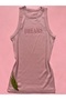 Modal Camisole Fabric Halter Neck Embossed Printed 2-Piece Powder, White T-Shirt Undershirt - 2