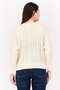 Women V-Neck Long Sleeves Knitted Sweaters, Cream - 3