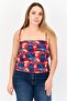 Women Square Neck Sleeveless Floral Print Tank Top, Multicolor