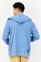 Men Graphic Print Full Zip Hoodie, Light Blue - 4