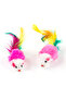 10pcs random colors Cute Mini Soft Fleece False Mouse Cat Toys Colorful Feather Funny Playing Traini - 6