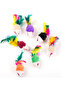 10pcs random colors Cute Mini Soft Fleece False Mouse Cat Toys Colorful Feather Funny Playing Traini - 7