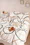 Easy-Iron Duvet Cover Set Double Line Rondom Cream - 3