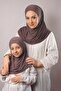 Mink Practical Mother Daughter Combination Hijab Scarf Sandy Self Bonnel 129078 _10