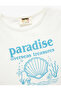 Crew Neck Short Sleeve Printed Cotton Crop T-Shirt - 3