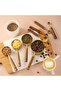 8-piece stainless steel and wood measuring spoon set with measuring cups - 1.25ml, 2.5ml, 5ml, 15ml, 60ml, 80ml - 5