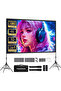 Projector Screen with Stand -120 inch 16:9 4K HD with Four-Legged Frame Carry Bag for Home Theater
