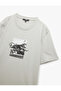 Crew Neck Short Sleeve Cotton Printed T-Shirt - 5