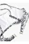 Light Support Snake Pattern Thin Strap Bralet Bikini Top - 2