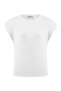 Women's White Crew Neck Low Sleeve T-Shirt