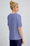 Women's Blue Breathable Crew Neck Regular Fit Regular Cut Unprinted Basic T-Shirt - 3