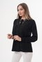 Large Size French Guipure Lace Crepe Shirt with Pearl Buttons - 3