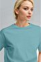 Women's Turquoise Breathable Crew Neck Regular Fit Regular Cut Unprinted Basic T-Shirt - 2