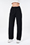 Women's Modern Palazzo Cut Wide Leg Black Fabric Trousers 002 - 4