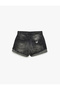 Mid Waist Regular Black Women's Shorts 5Sal40012Md - 5