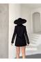 Women's Gold Snap Detailed Design Model Long Blazer Jacket Dress - 7