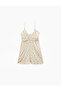 Gimped V-Neck Floral Salopet Mini Jumpsuit with Shorts - 3