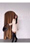 Women's Gold Snap Detailed Design Model Long Blazer Jacket Dress - 5