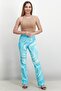 Women Regular Fit Tie Dye Pants, Turquoise - 3