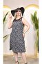 Black Lace Collar Floral Print Plus Size Dress - 5