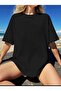 Black Plain Oversized T-Shirt Summer 100% Cotton - 2