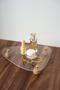 Oval Plexiglass Ball Footed Gold Buttoned Transparent Organizer Organizer Stand - 3