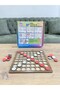 Reha Toys Wooden Board 4-in-1 Game Set; Reversi and Checkers - 9 Stones and Tactix Games - 4