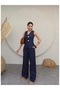 Gold Buttoned Linen Trousers Set - 5