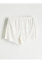 Lcw Young Ecru Elastic Waist Printed Women's Shorts Pajama Bottoms - 5