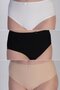 3 Pack High Waist Bikini Panties 5002 Black/White/Skin