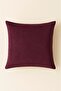 Luna Series Velvet Textured Throw Pillow Cover - Plum - 2