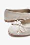 Lessie Beige Genuine Leather Women's Ballerinas - 5